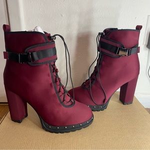 Burgundy heeled boots